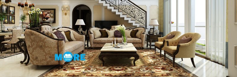 Gỗ óc chó, nỉ cao cấp nhập khẩu luôn là sự kết hợp hoàn hảo để tạo nên Sofa tân cổ điển đẹp, phù hợp tạo nên đẳng cấp của gia chủ sofa tân cổ điển